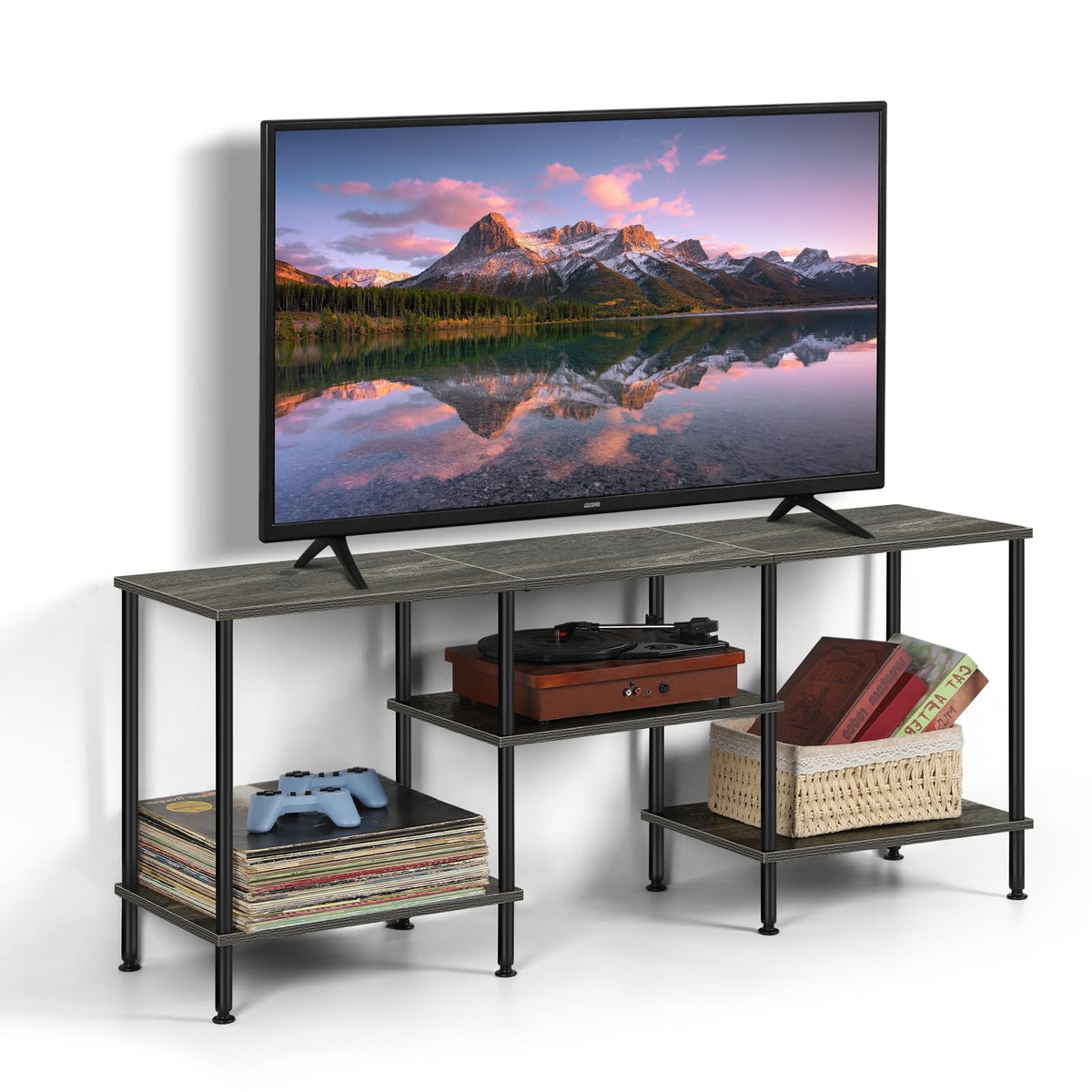 50 Inch Dark Grey TV Stand with Storage T73962