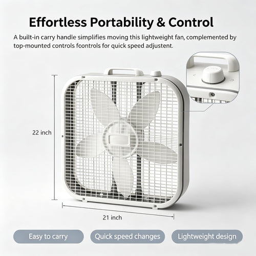 20 Inch 3-Speed Box Fan with Top Handle Z85034