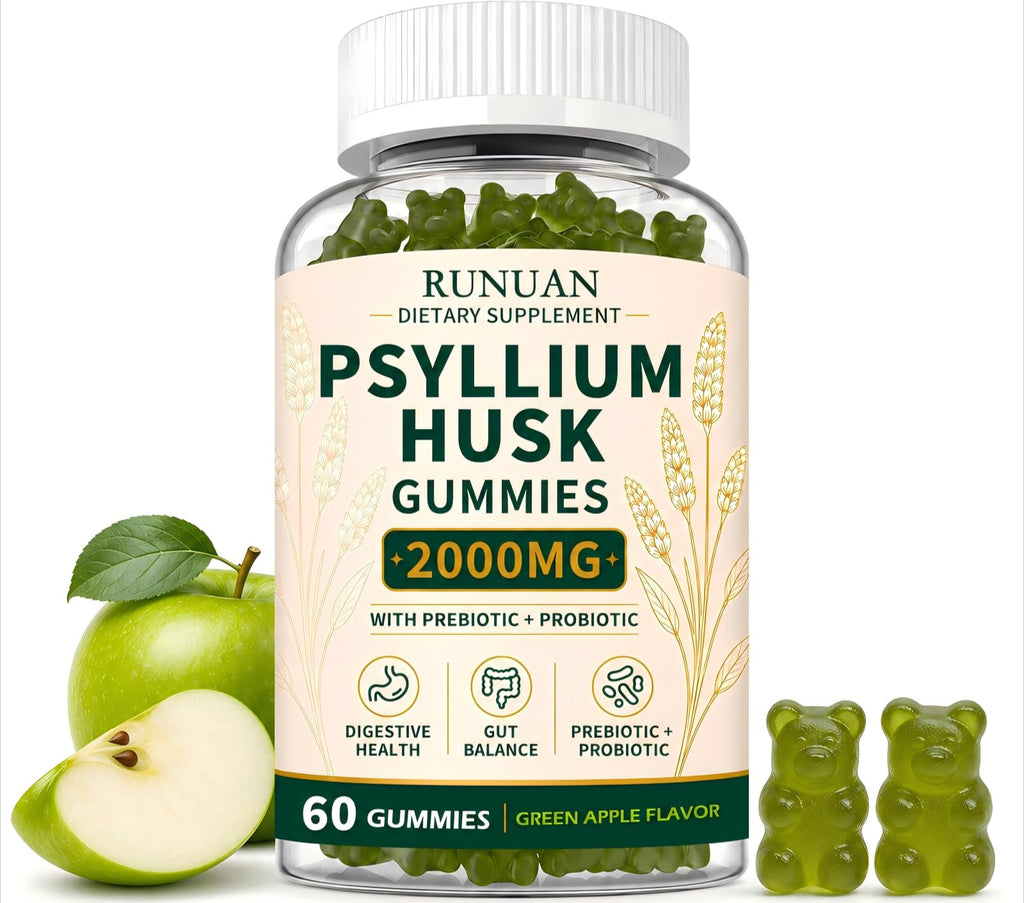 Sugar Free Psyllium Husk Gummies 2000mg 60 Count X9525