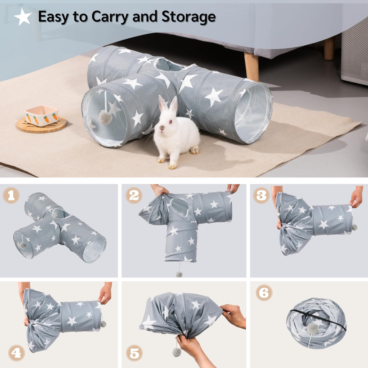 3 Way Collapsible Rabbit Tunnel Toy F486856