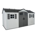 15x8 Ft Gray Resin Outdoor Storage Shed with Lockable Doors B455021