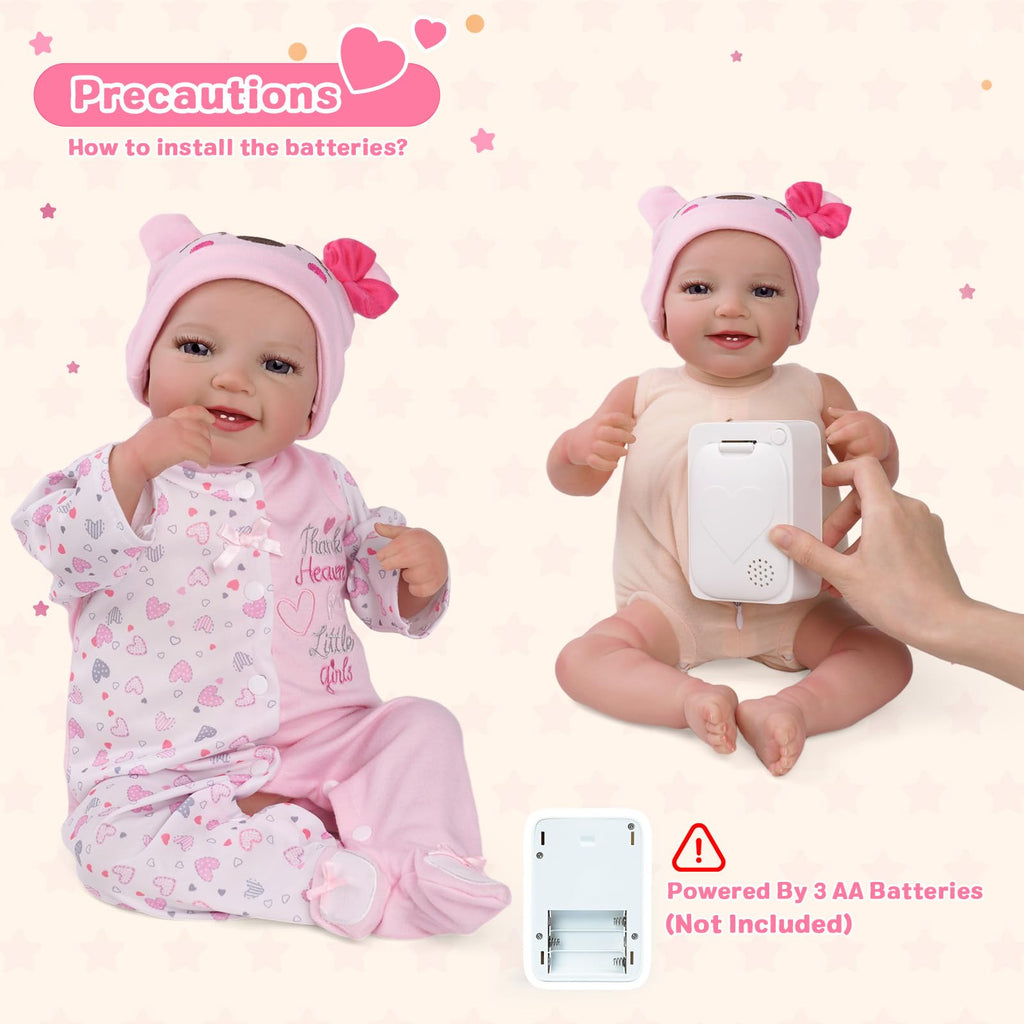 Reborn Baby Dolls with Heartbeat, Coos & Breathing T443387