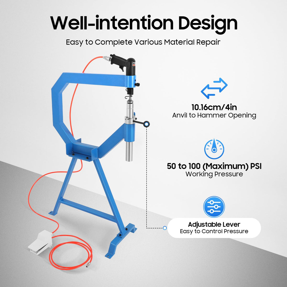 Pneumatic Planishing Hammer with Anvil & Foot Pedal A169431