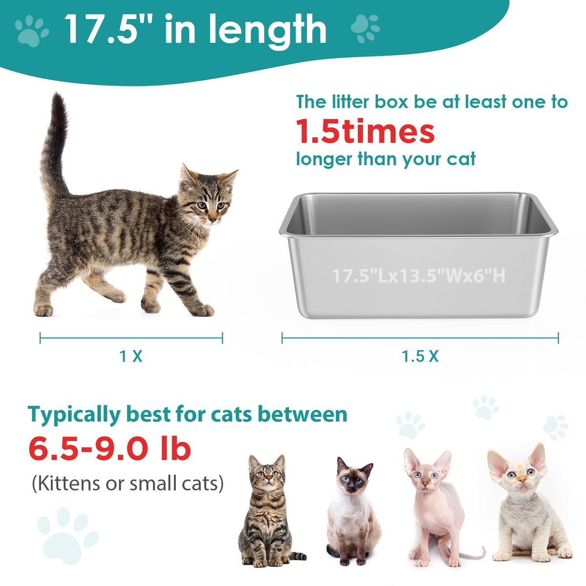 Stainless Steel Small Cat Litter Box L156259
