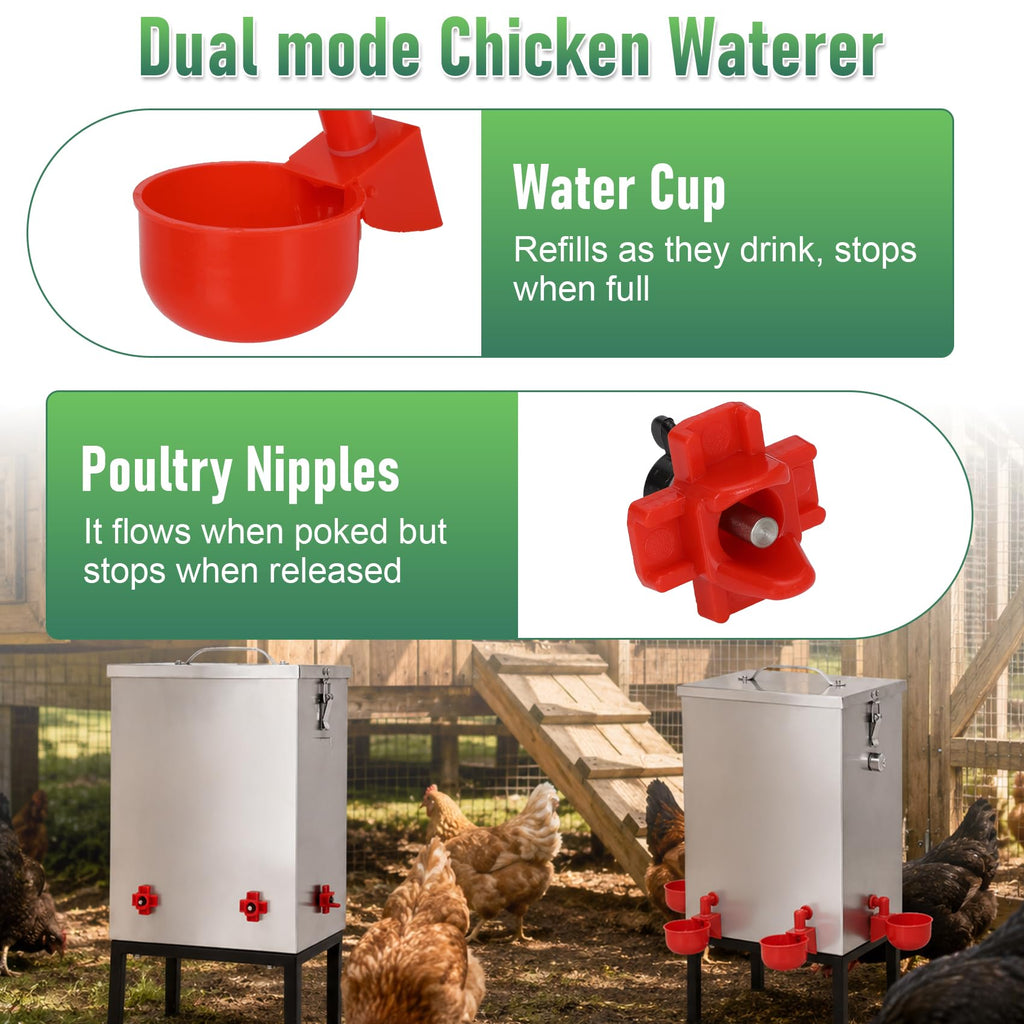 3 Gallon 304 Stainless Steel Automatic Chicken Waterer W434592