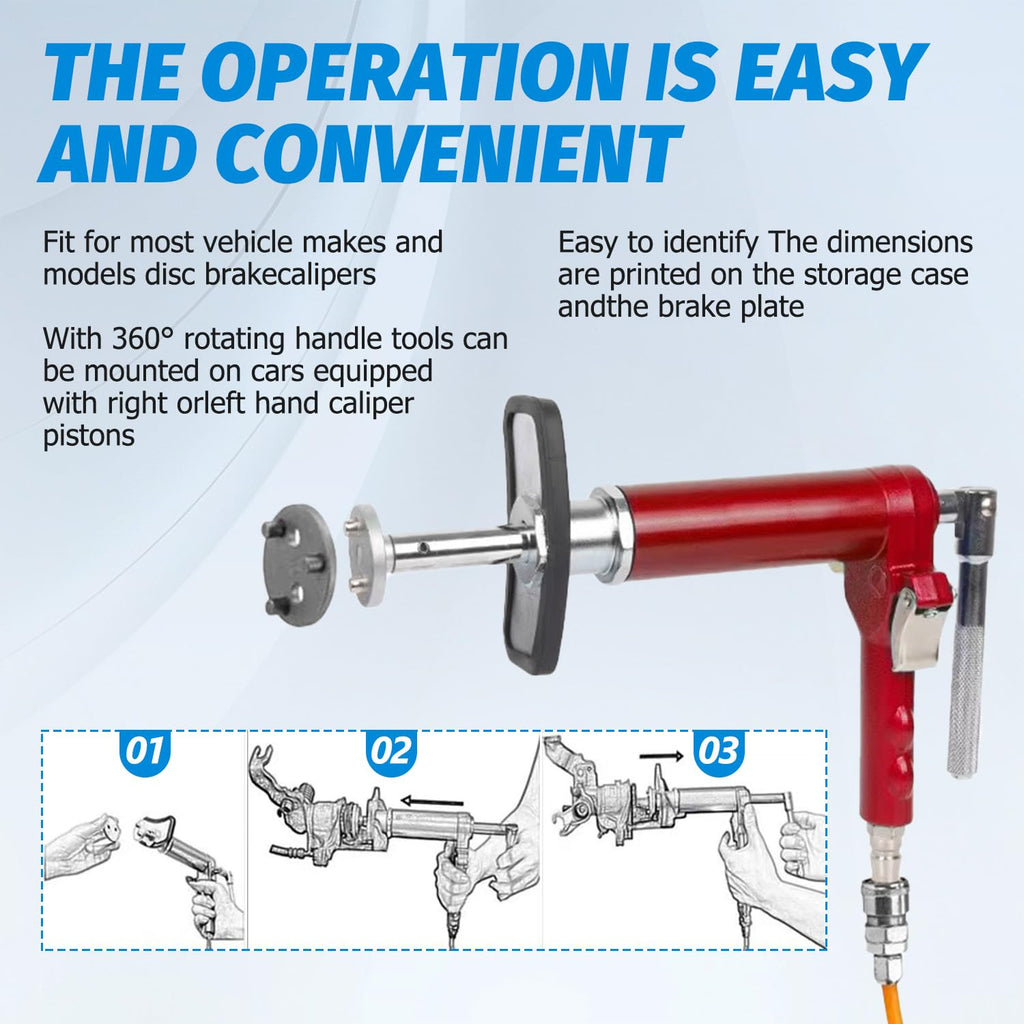28-Piece Heavy Duty Pneumatic Brake Caliper Compression Tool Set with 23 Adapters A206