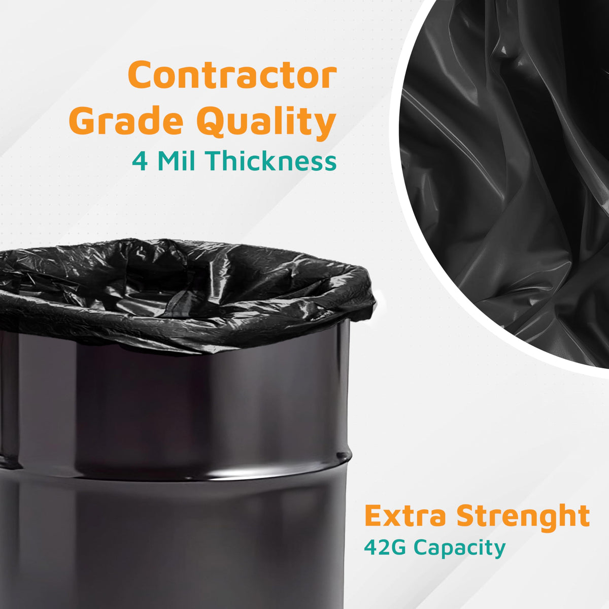 42-Gallon 4 Mil Black Contractor Bags 50-Count F30803