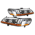 Pair of Chrome Amber Headlights O644