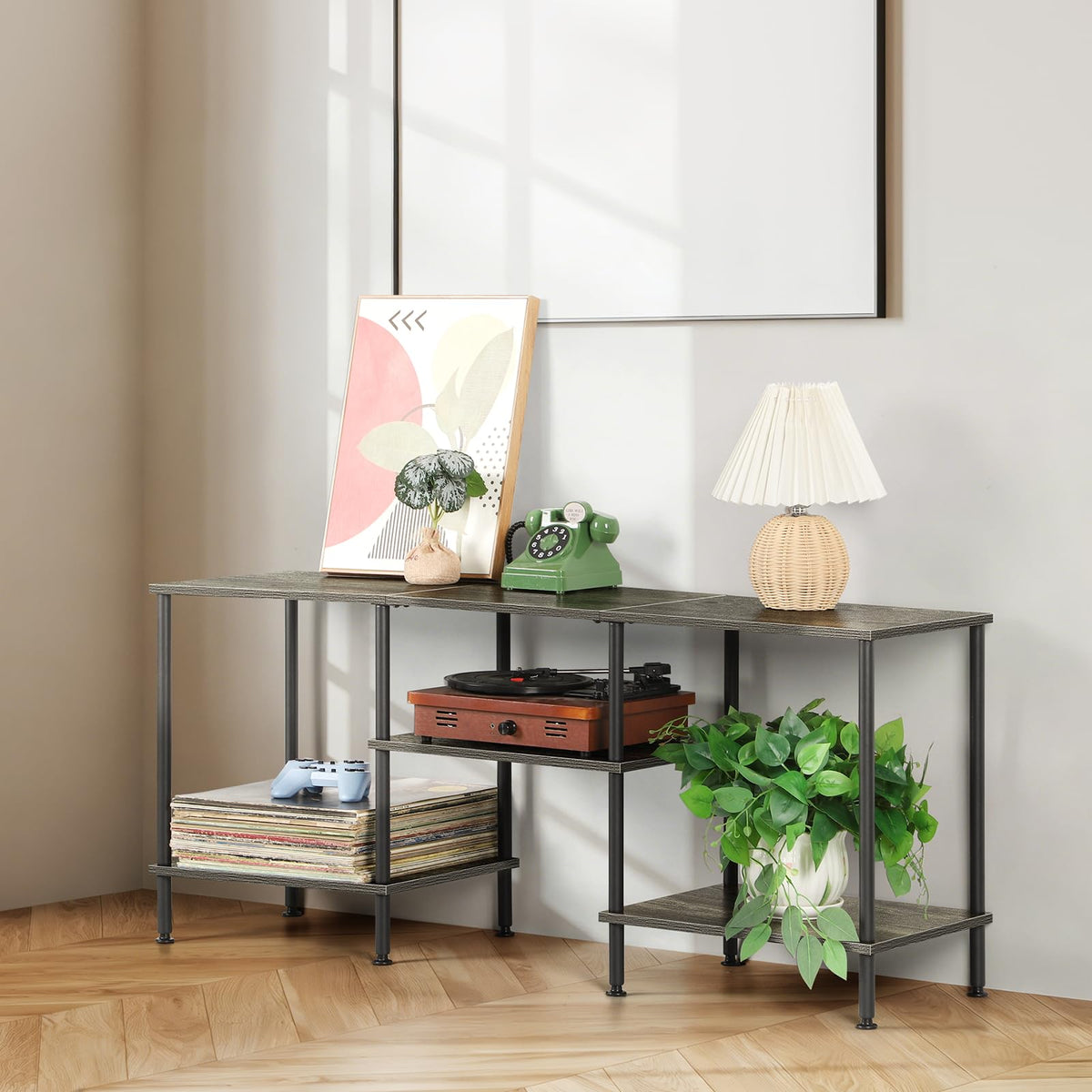 50 Inch Dark Grey TV Stand with Storage T73962
