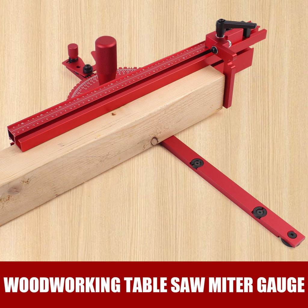 Aluminum Precision Miter Gauge with T-Track Fence and Flip Stop W94549