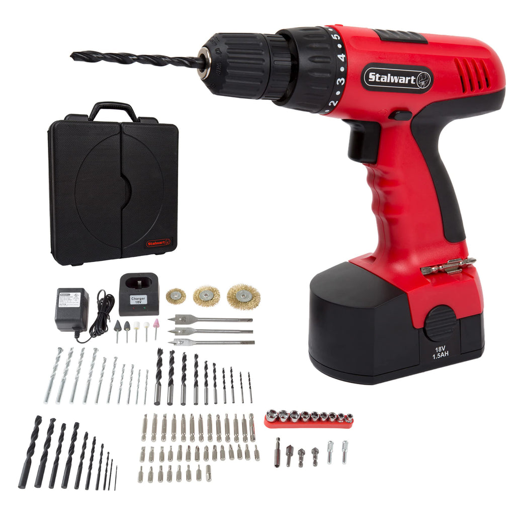18V Cordless Power Drill Set 89-Piece Kit with Battery and Charger N694