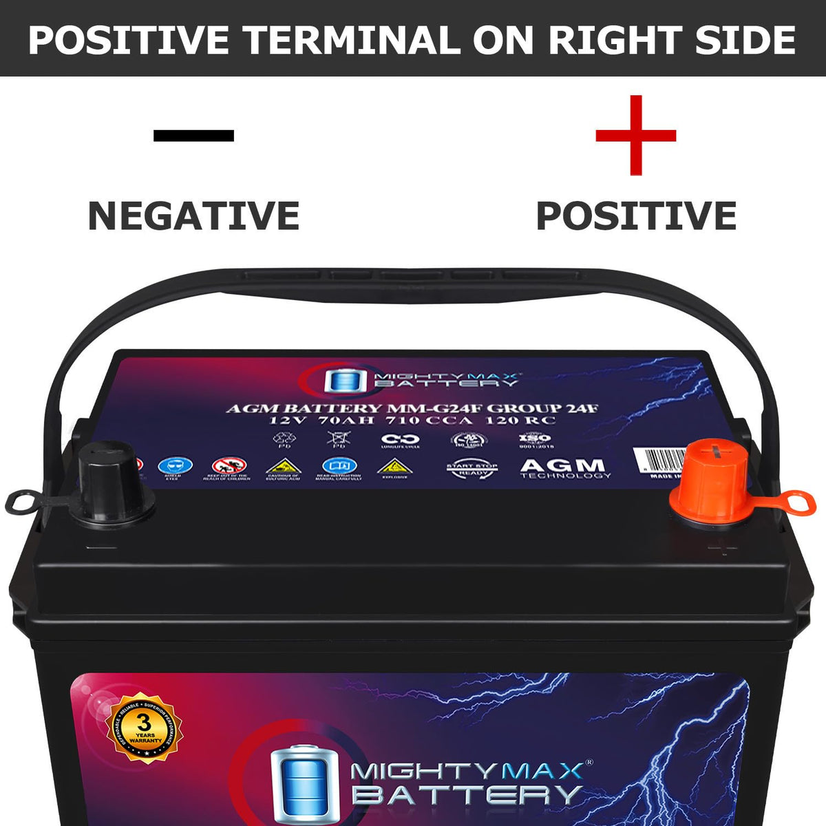 12V 70Ah AGM Replacement Battery J345