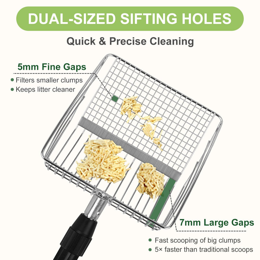 Long Handle Stainless Steel Cat Litter Scoop with Holder V15544