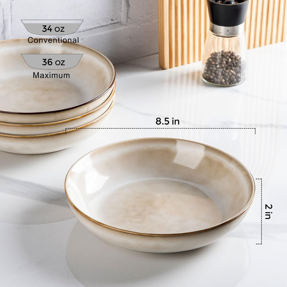 Ceramic Pasta Bowls Set of 4 P5604