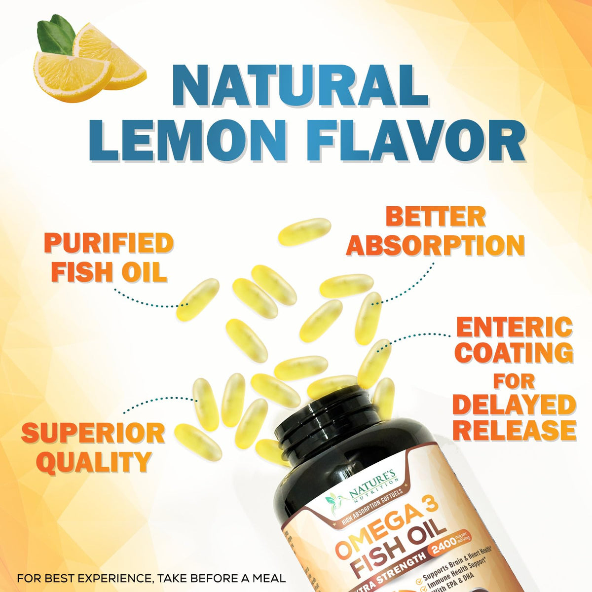 Omega 3 Fish Oil 2400mg Softgels B873749