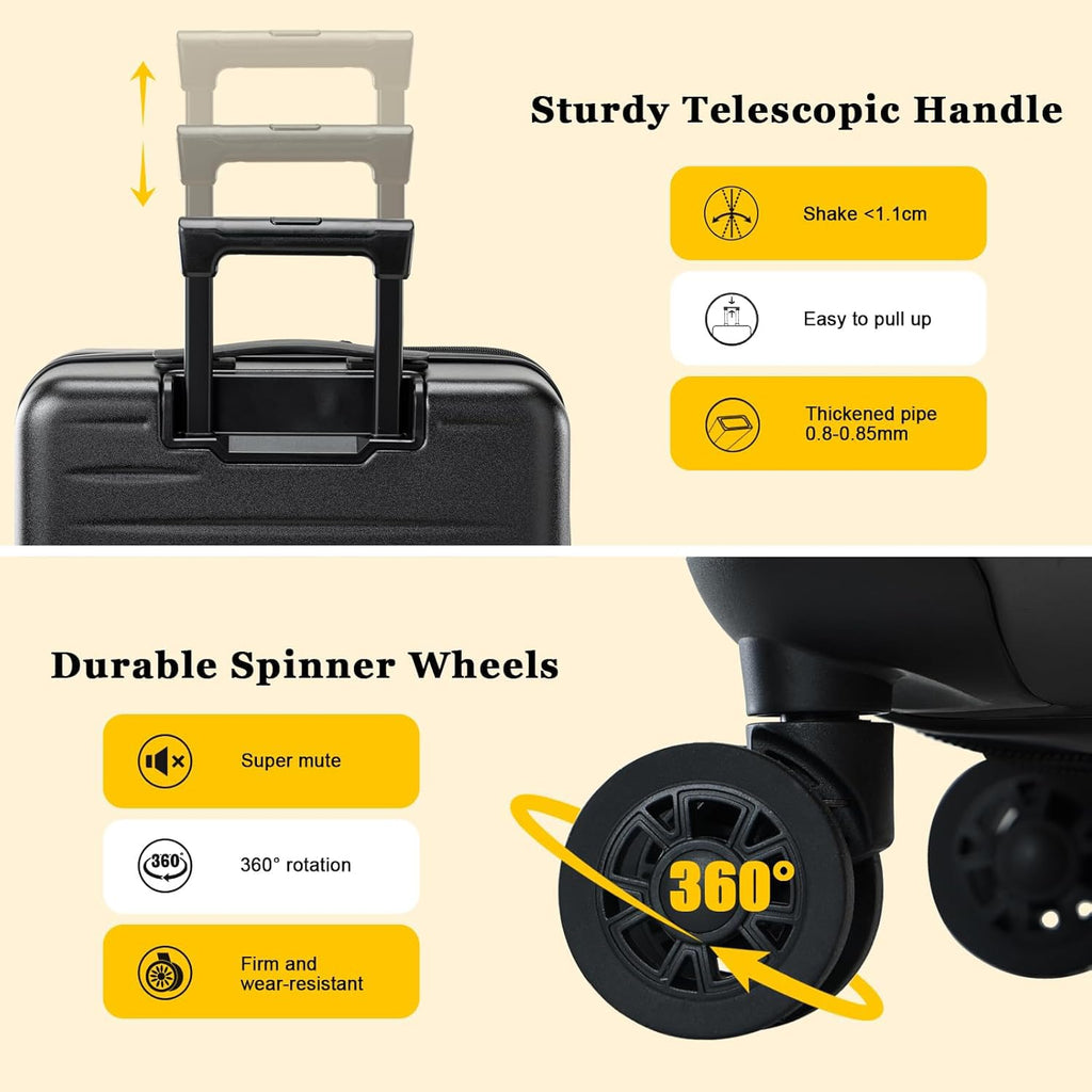 Expandable 16 Inch Underseat Carry On Luggage B7791