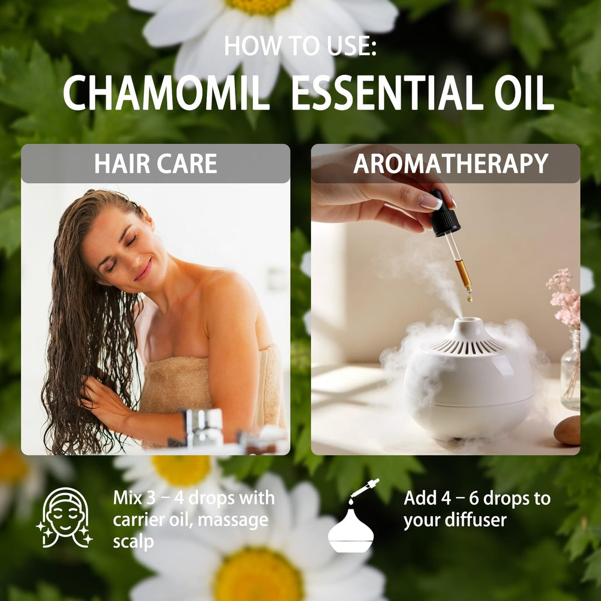 Chamomile and Lavender Essential Oil 4 Fl Oz N862