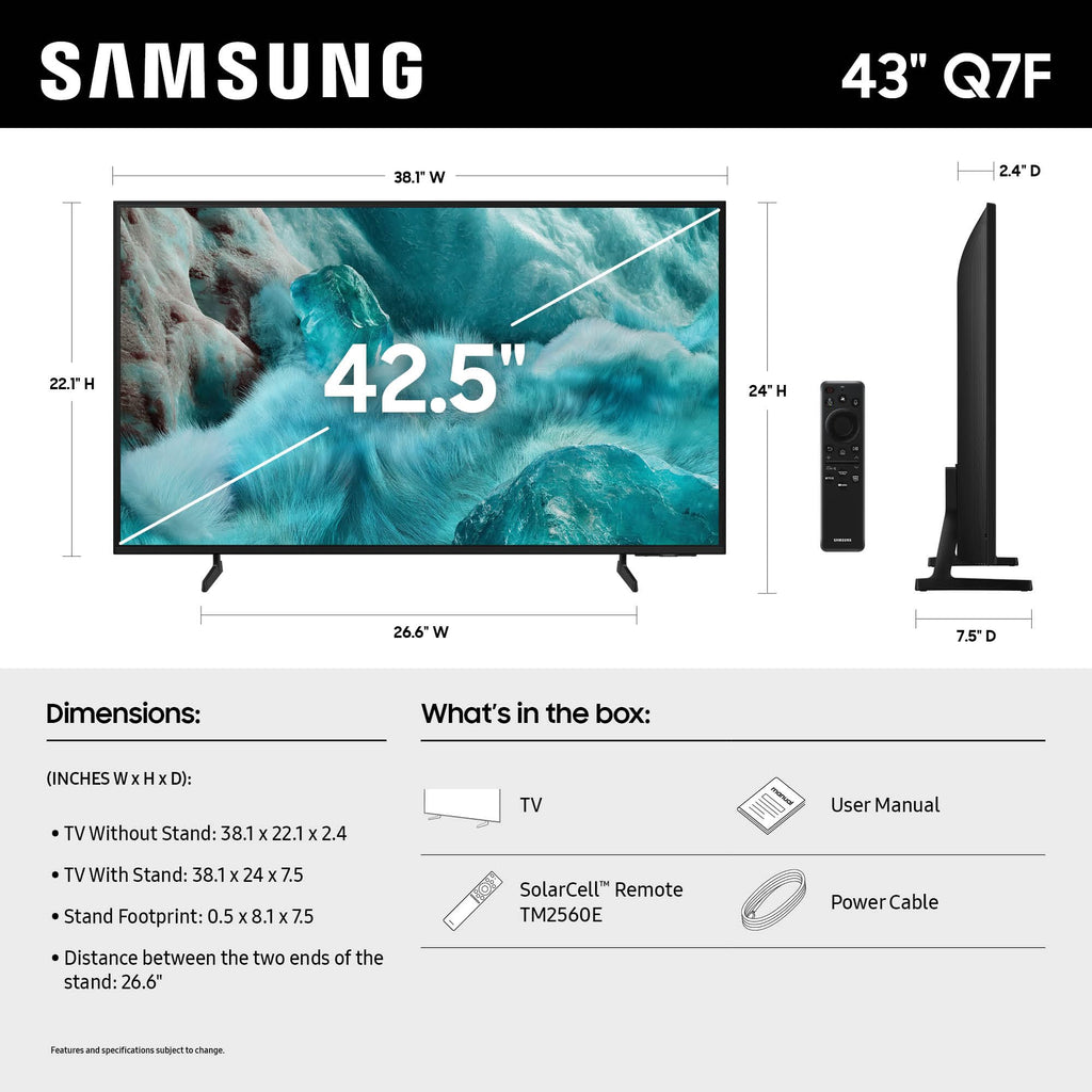 43 Inch QLED 4K Smart TV with 2.0 Channel Photo Frame Speaker Q900395