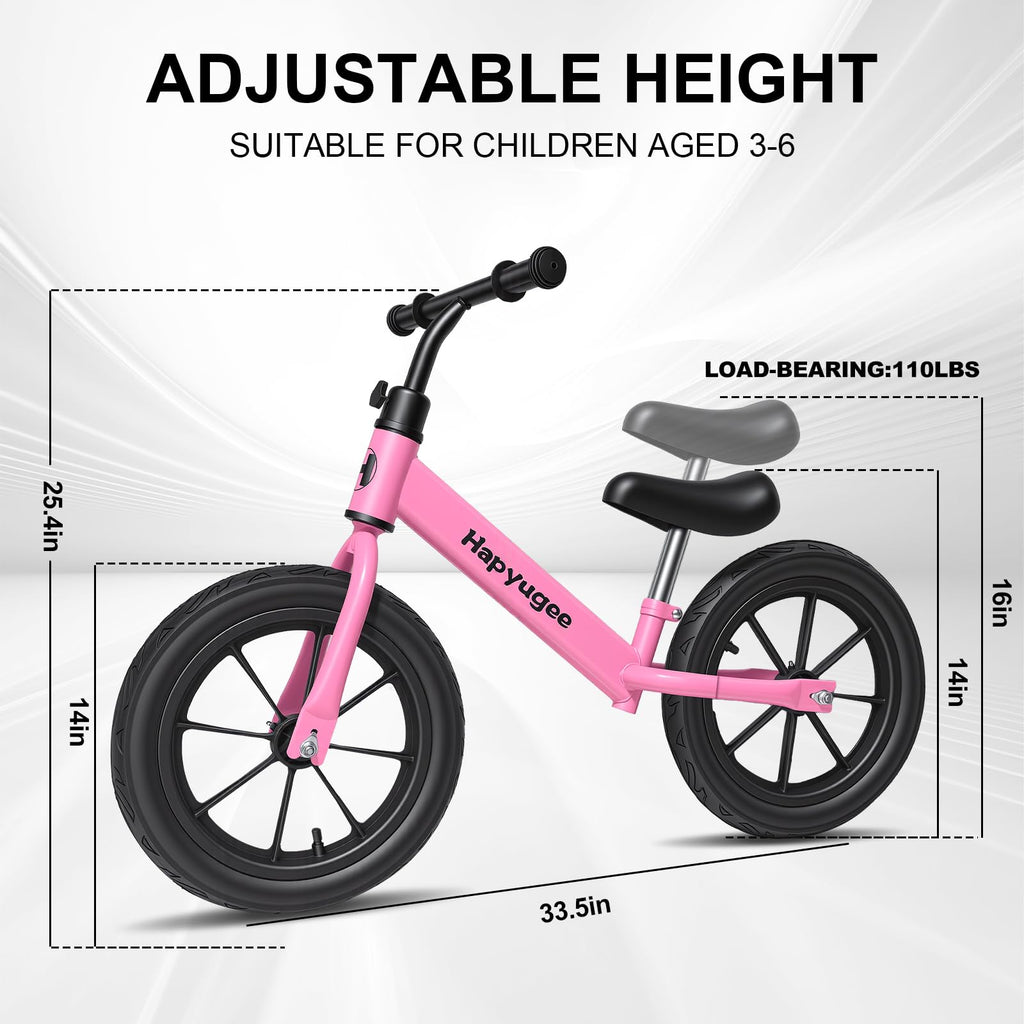 14" Air Tires Adjustable Seat No Pedal Toddler Balance Bike B523236