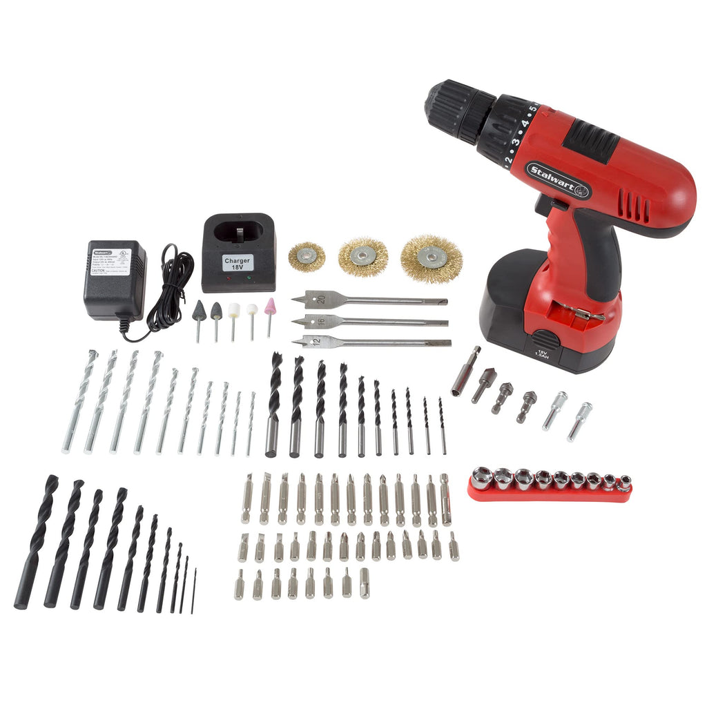 18V Cordless Power Drill Set 89-Piece Kit with Battery and Charger N694