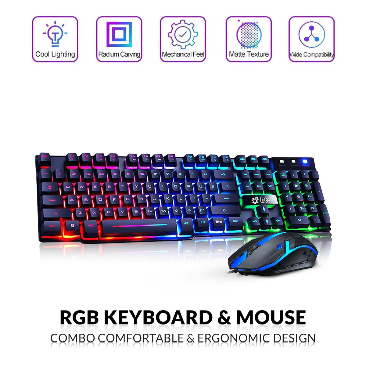 RGB Gaming Desktop PC Intel i5 16GB Ram 512GB SSD GeForce GT 1030 Windows 11 Pro Z4605