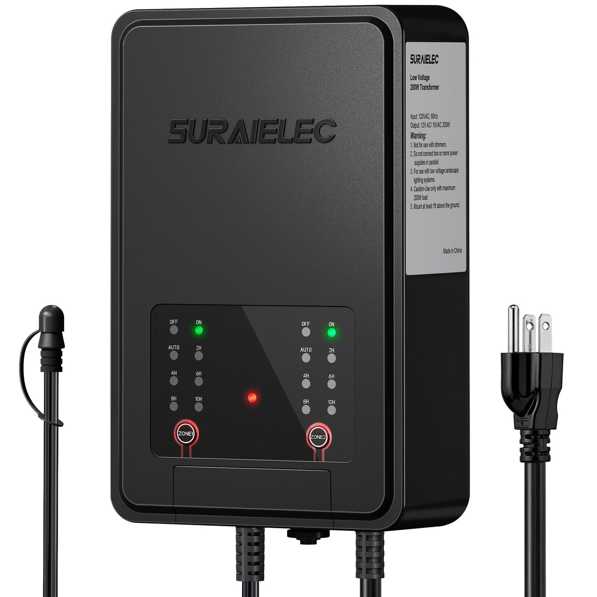 200W Low Voltage Landscape Transformer with Timer F92489