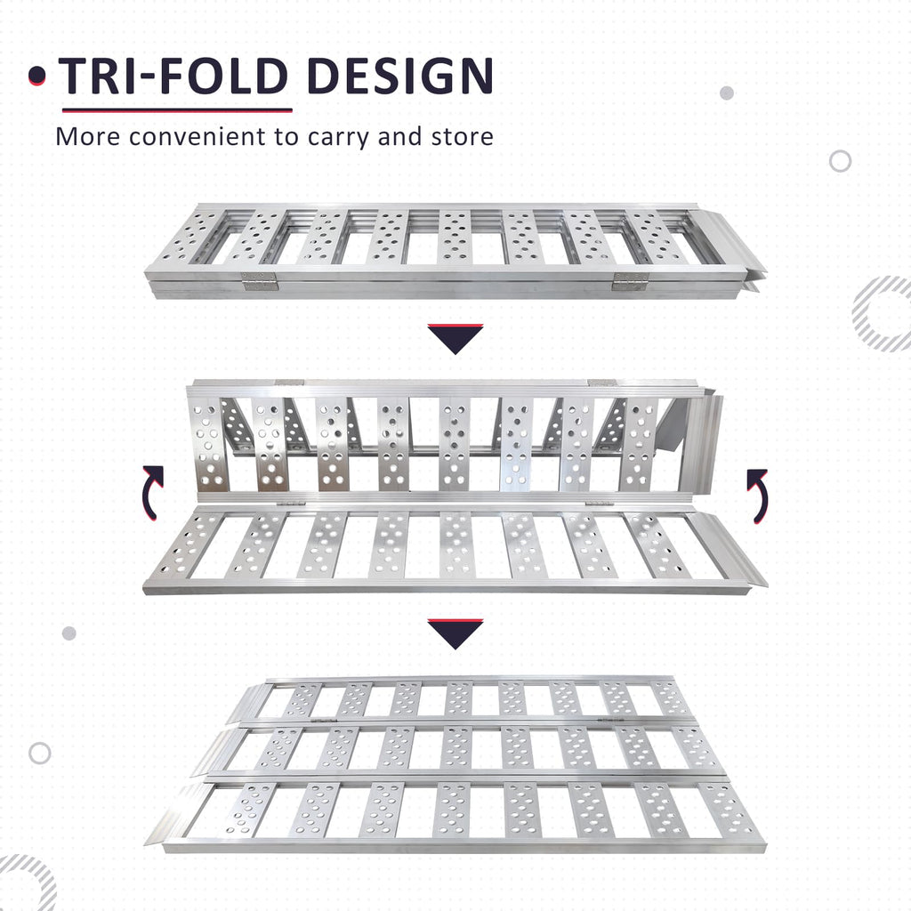 Full Width Aluminum Tri-Fold Loading Ramps with Treads J26669