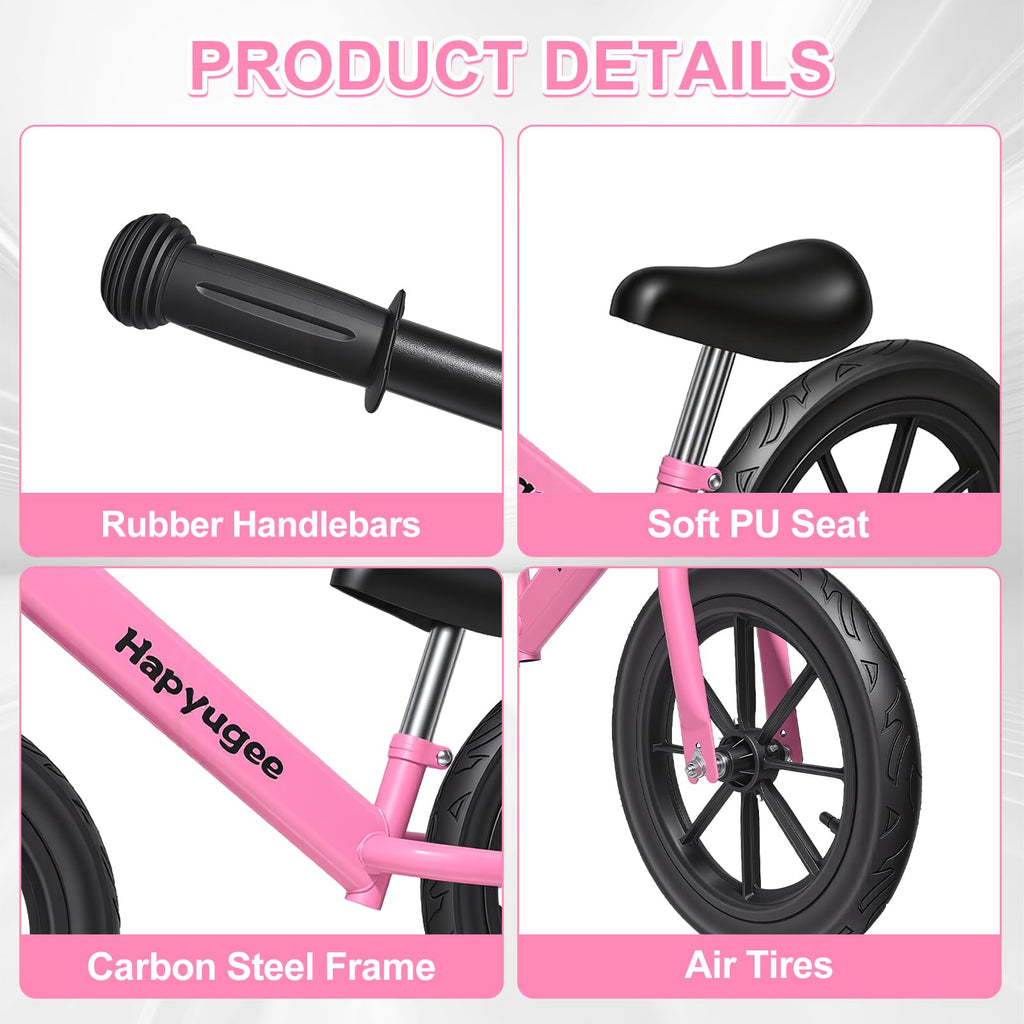 14" Air Tires Adjustable Seat No Pedal Toddler Balance Bike B523236