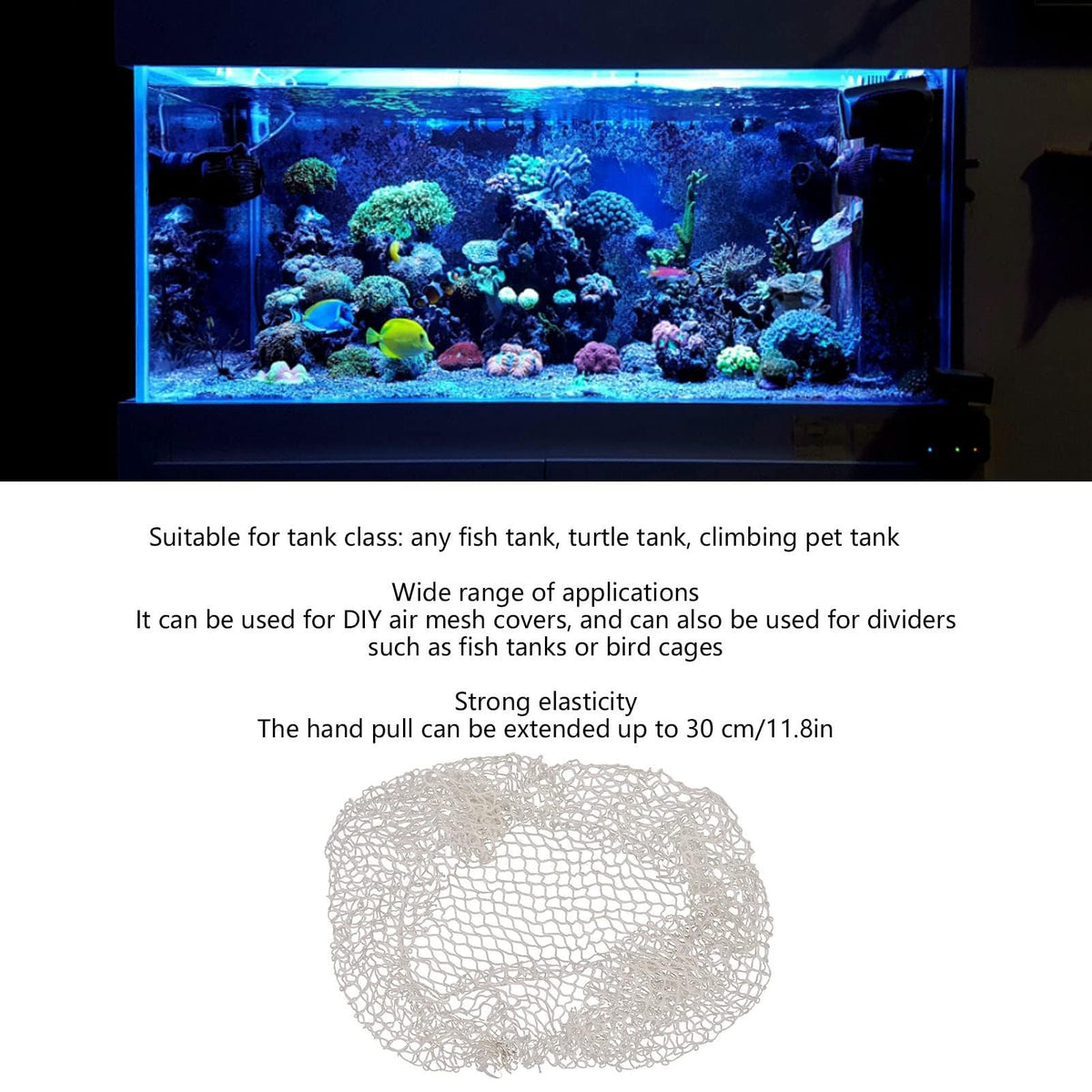 Aquarium Escape Proof Net Clear Mesh Netting Cover P722133