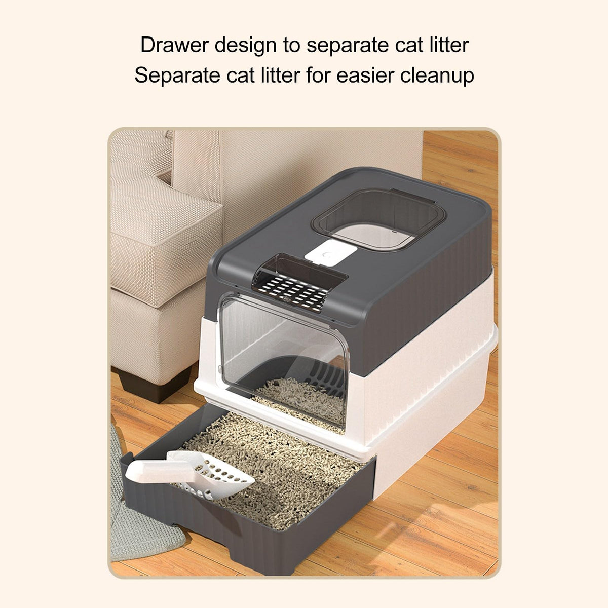 Enclosed Cat Litter Box with Lid and Scoop S21338