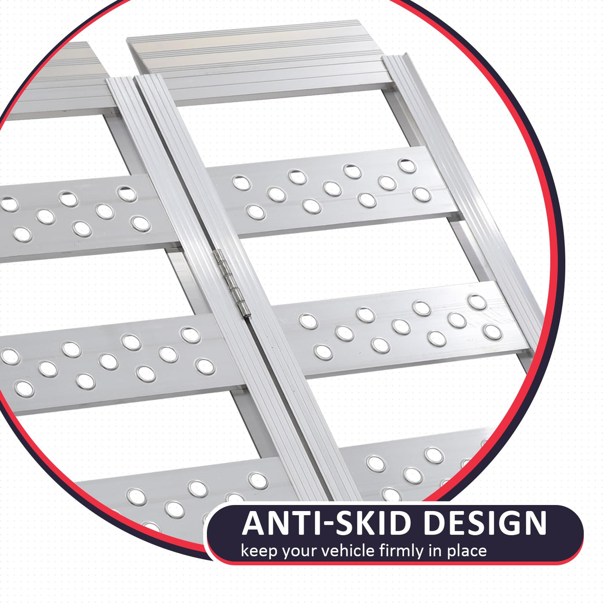 Full Width Aluminum Tri-Fold Loading Ramps with Treads J26669