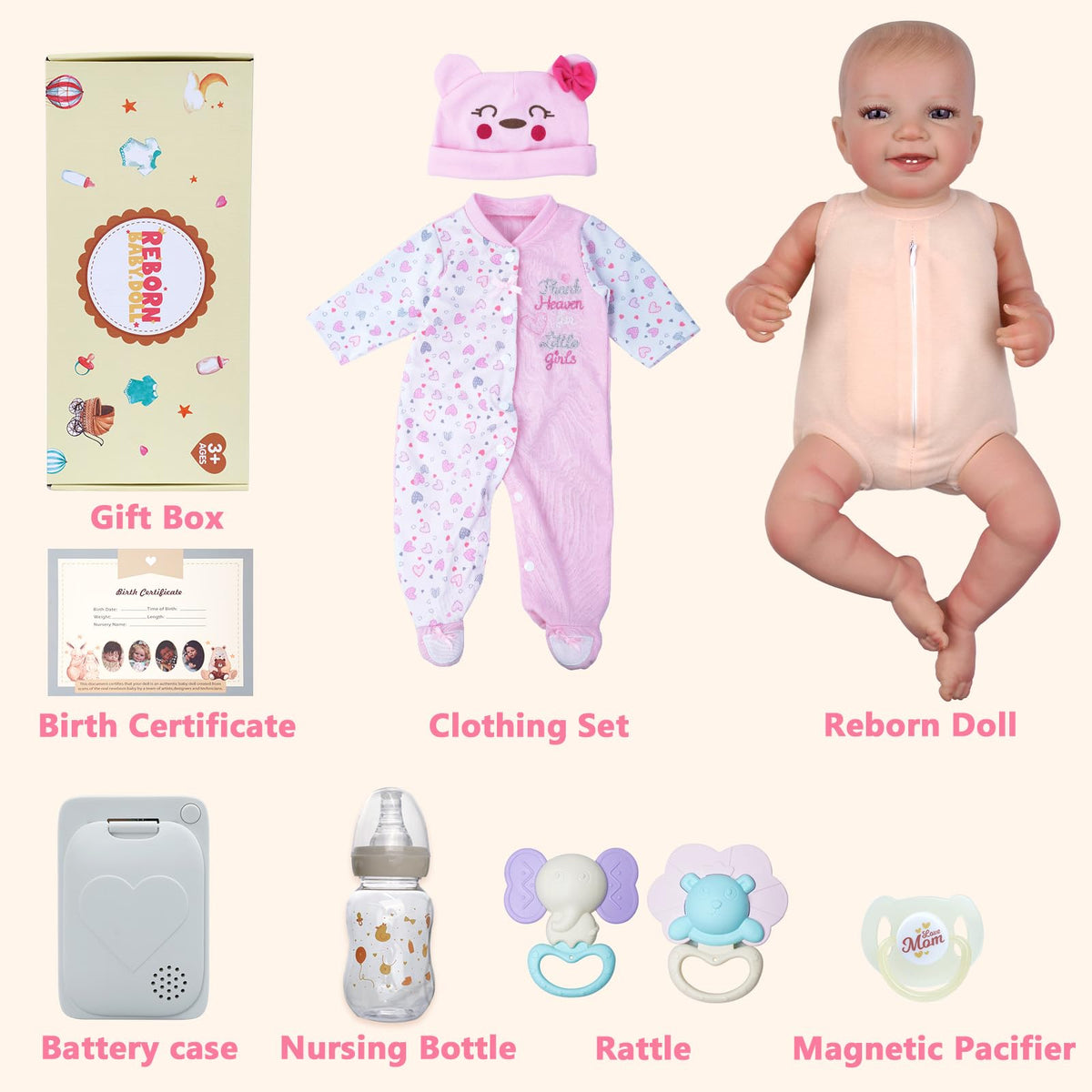 Reborn Baby Dolls with Heartbeat, Coos & Breathing T443387