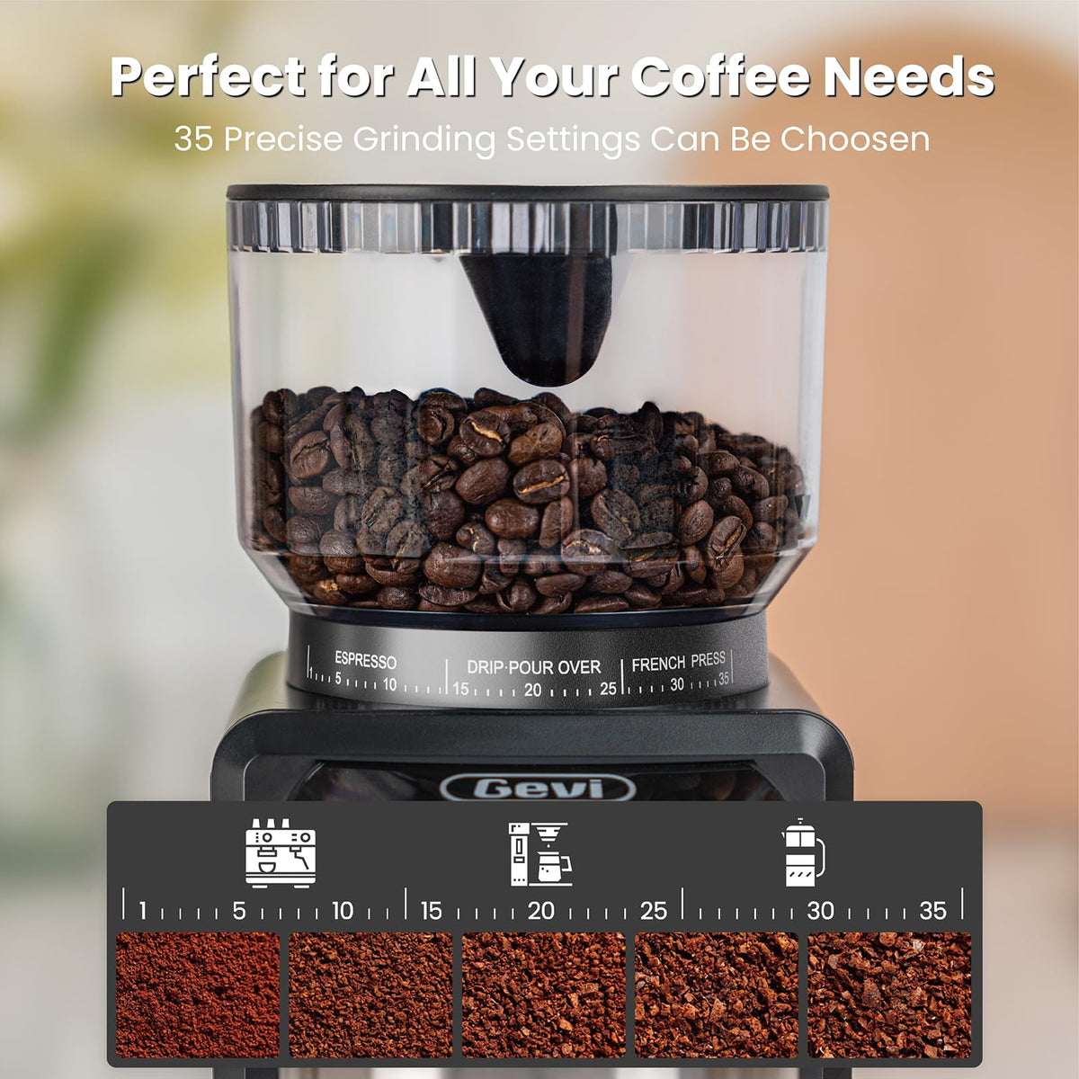 Black Burr Grinder 35 Settings Z42779