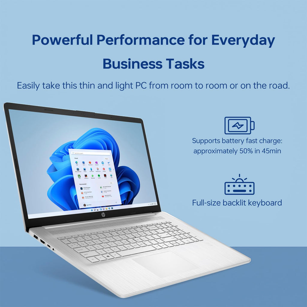 17.3" HD+ Touchscreen Laptop, Intel Core i7, 16GB RAM, 512GB SSD, Silver T624399