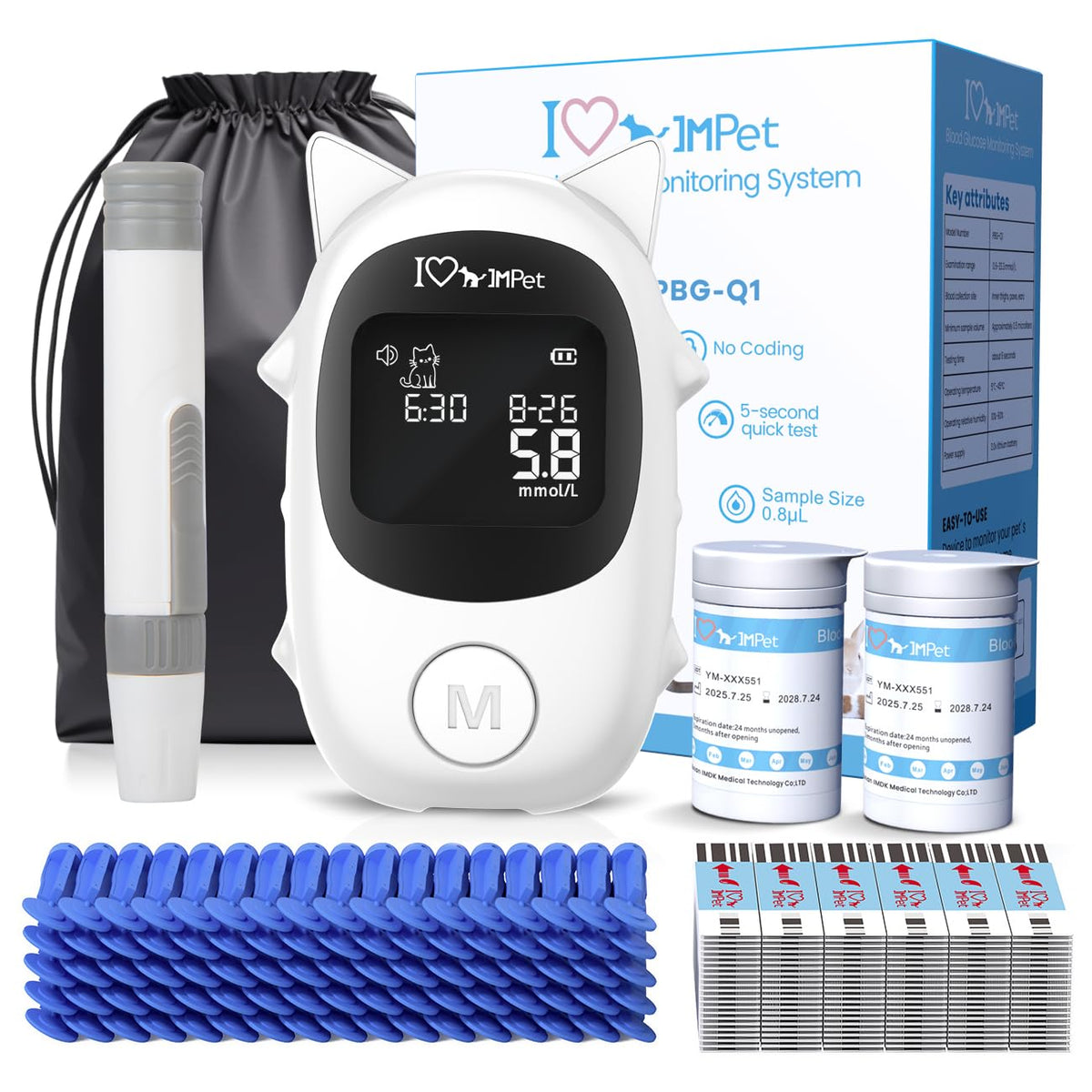 Glucose Monitoring Kit for Dogs & Cats with 100 Strips Z9701