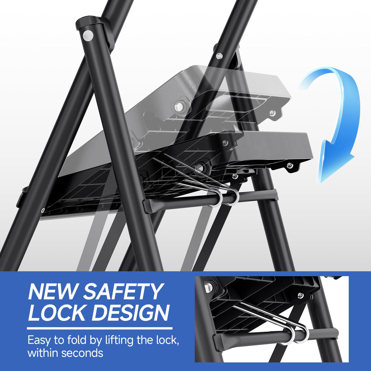2 Step Ladder with Anti-Slip Pedals B832239
