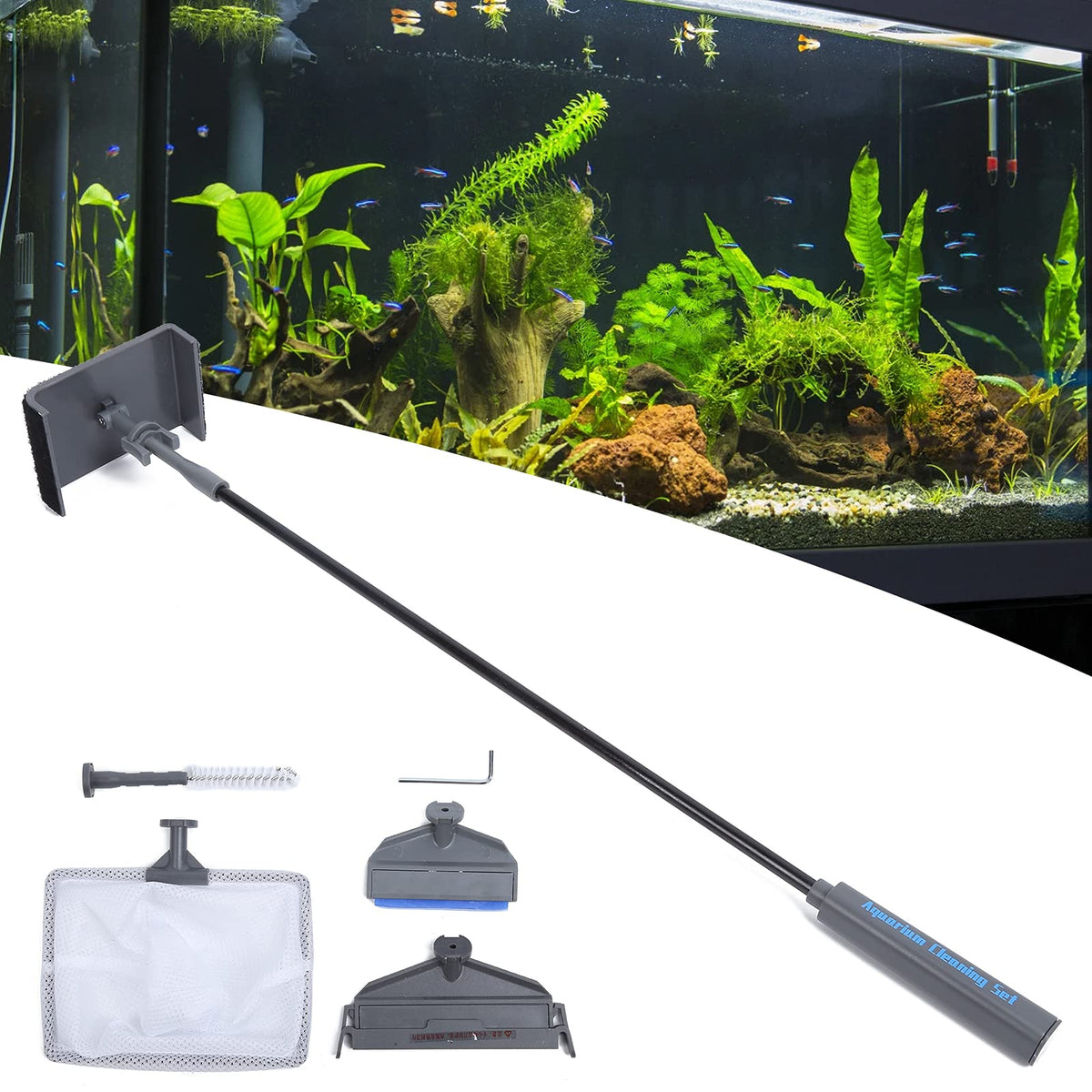 5 in 1 Aquarium Cleaning Tool Kit with Telescopic Handle L784541