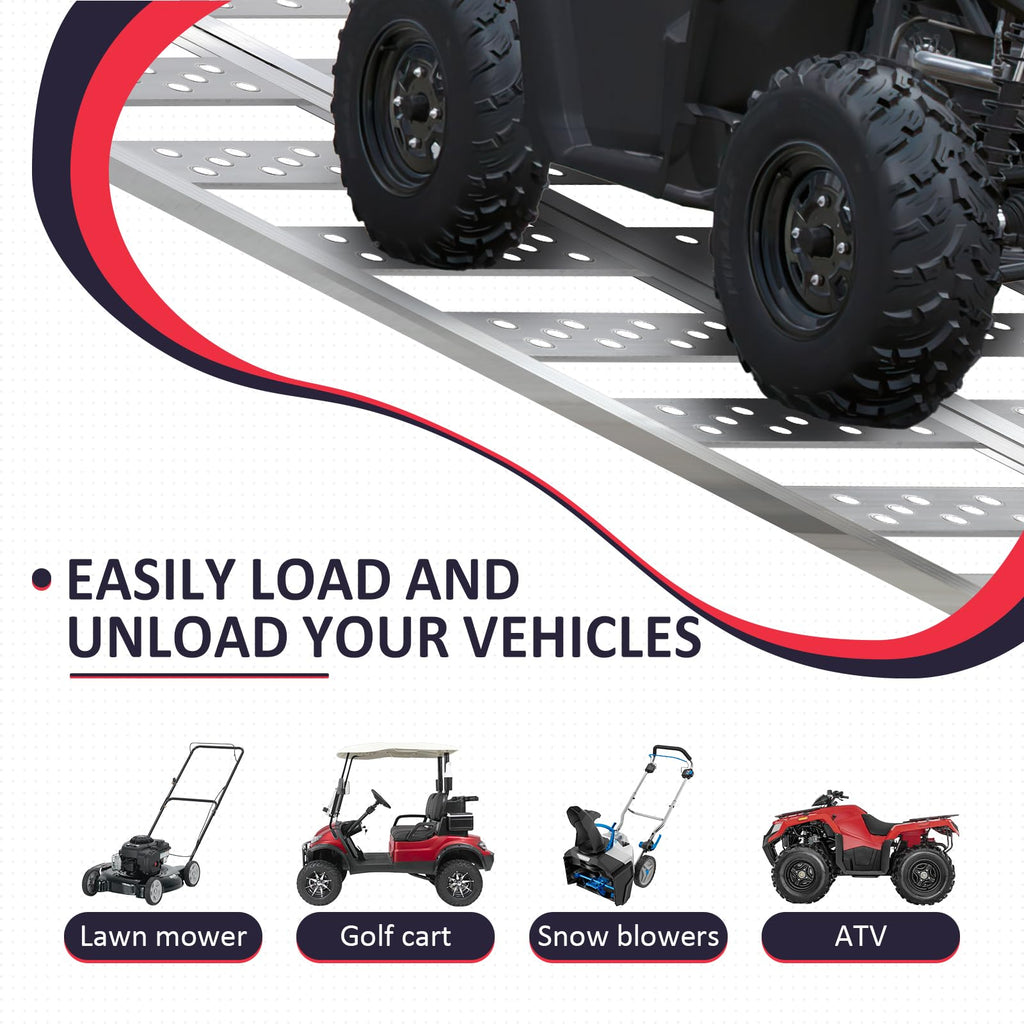 Full Width Aluminum Tri-Fold Loading Ramps with Treads J26669