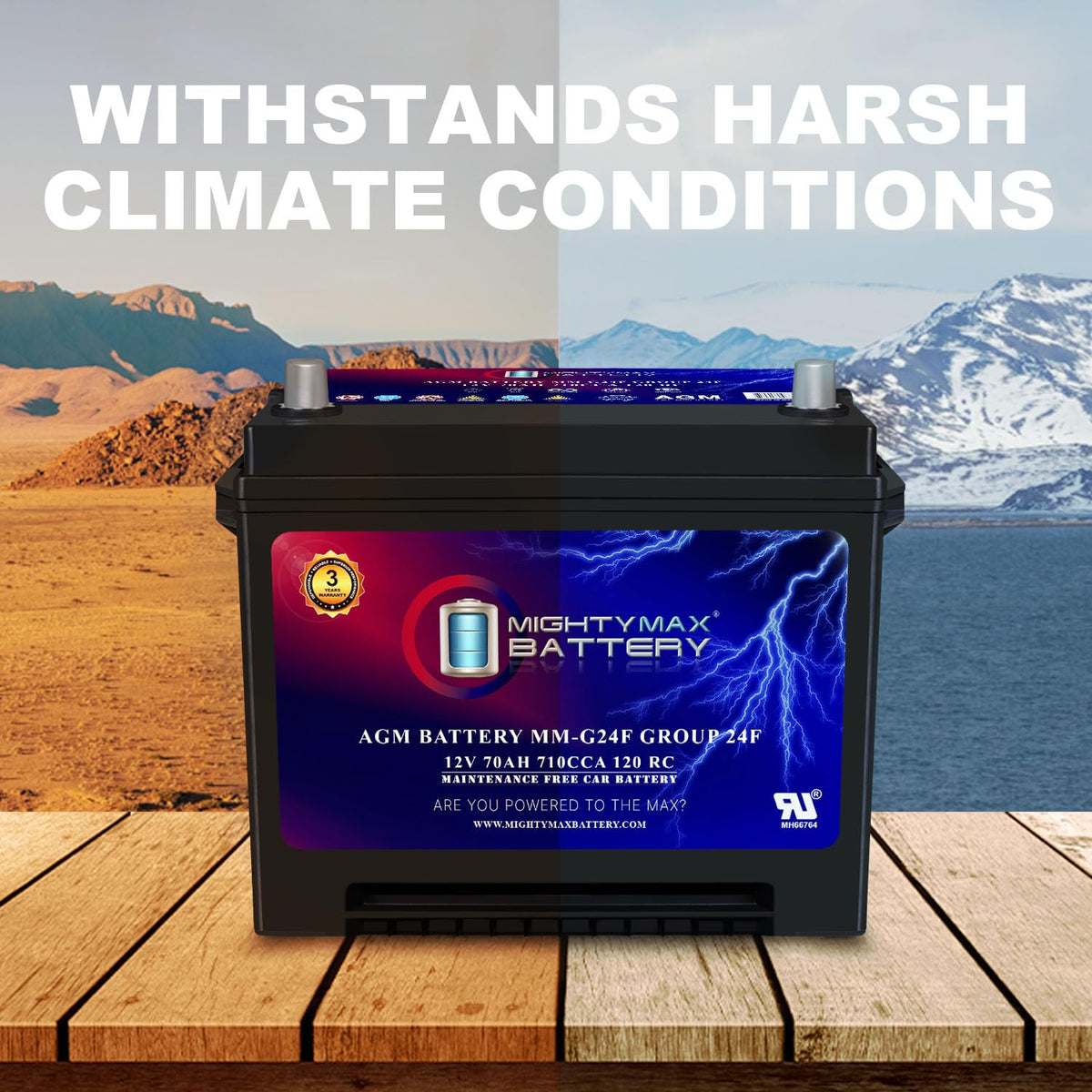 12V 70Ah AGM Replacement Battery J345