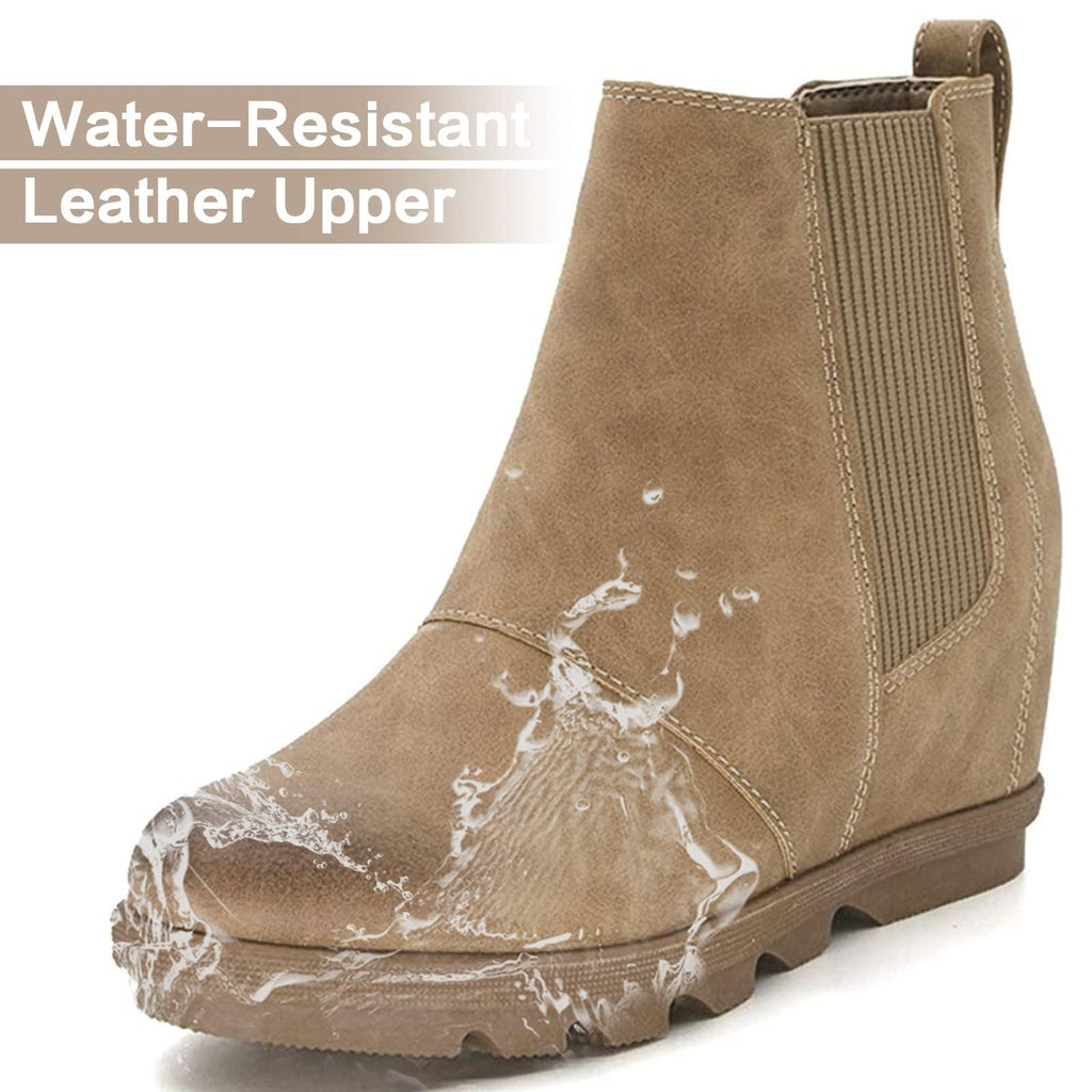 Women's Hidden Heel Chelsea Ankle Wedge Boots A617