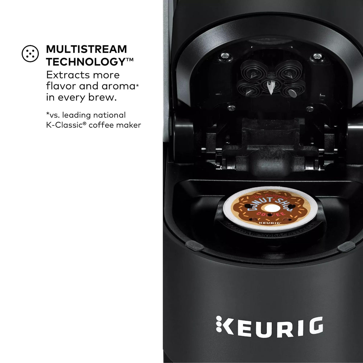 Single Serve K-Cup Pod Coffee Maker, 4 Brew Sizes, 66oz Removable Reservoir, Black Q901938