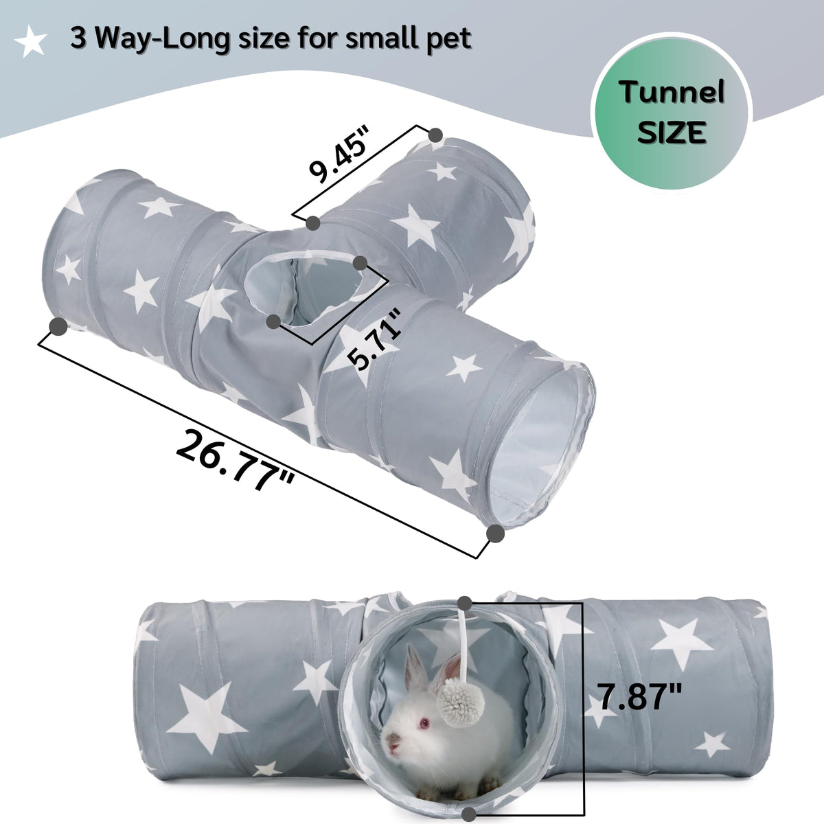 3 Way Collapsible Rabbit Tunnel Toy F486856