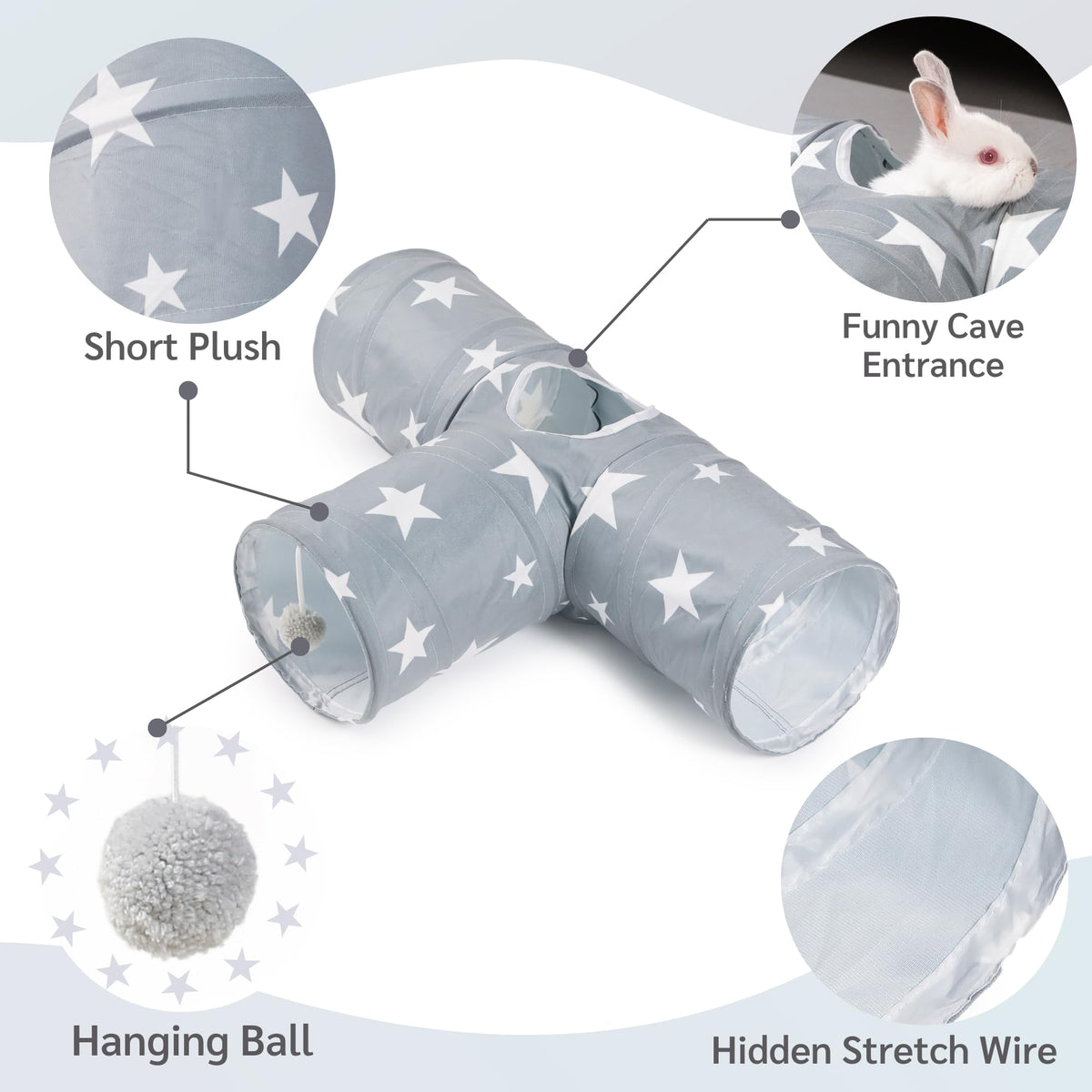 3 Way Collapsible Rabbit Tunnel Toy F486856