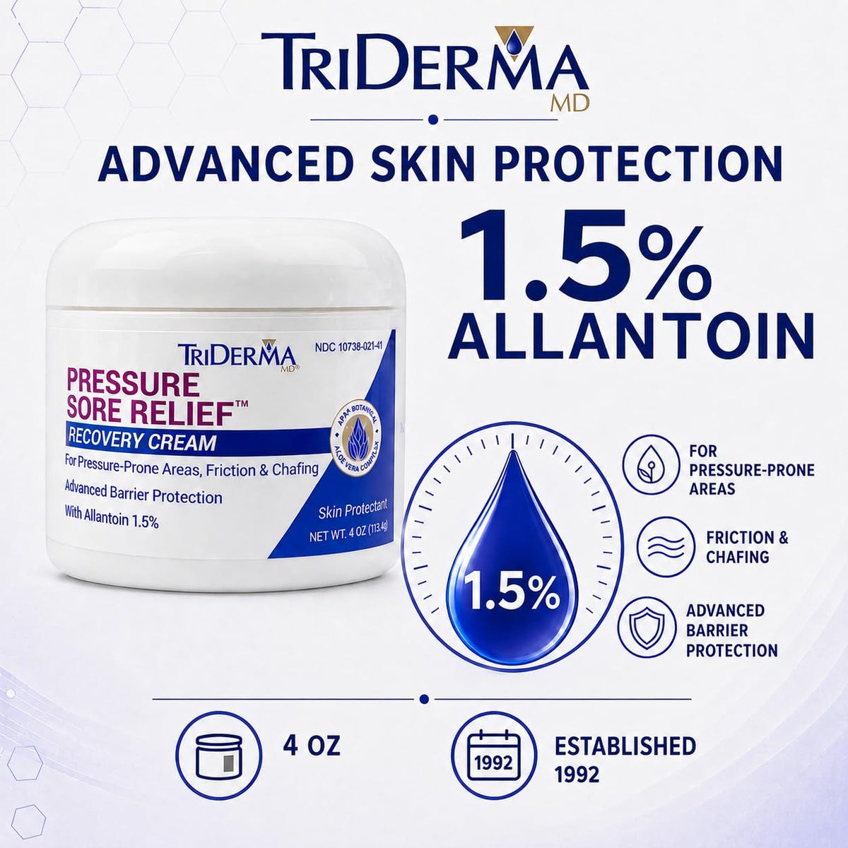 Healing Cream for Pressure Sores with Calendula and Aloe, 4 oz Jar W206