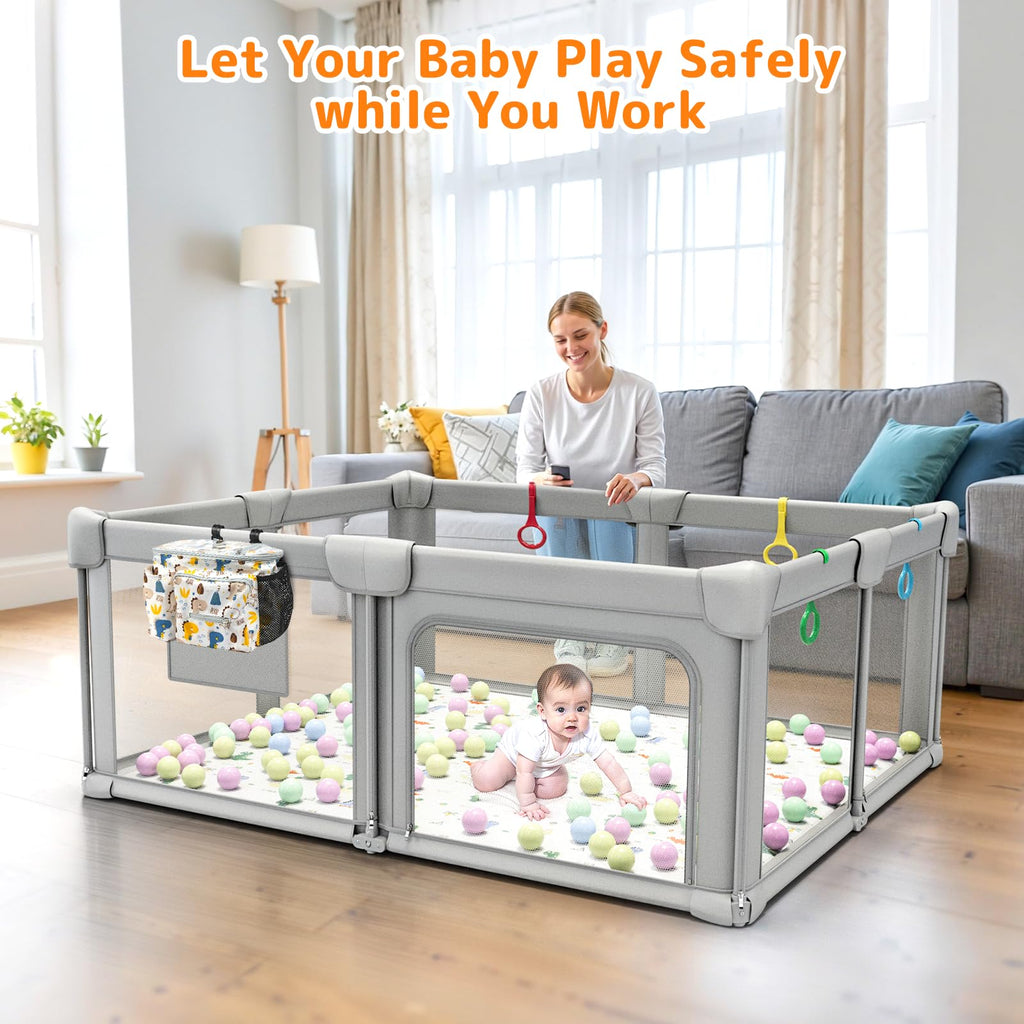 Foldable Baby Playpen with Mat F177136