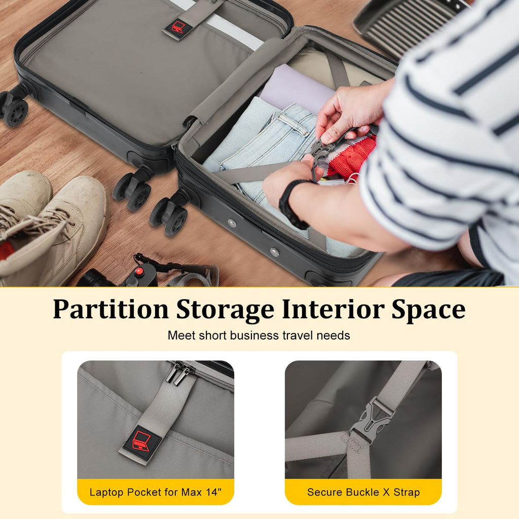 Expandable 16 Inch Underseat Carry On Luggage B7791