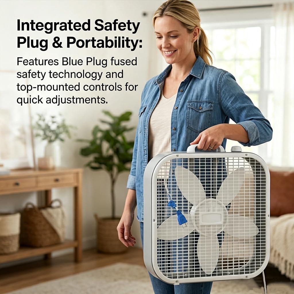 20 Inch 3-Speed Box Fan with Top Handle Z85034