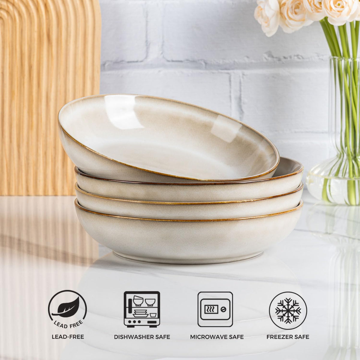 Ceramic Pasta Bowls Set of 4 P5604