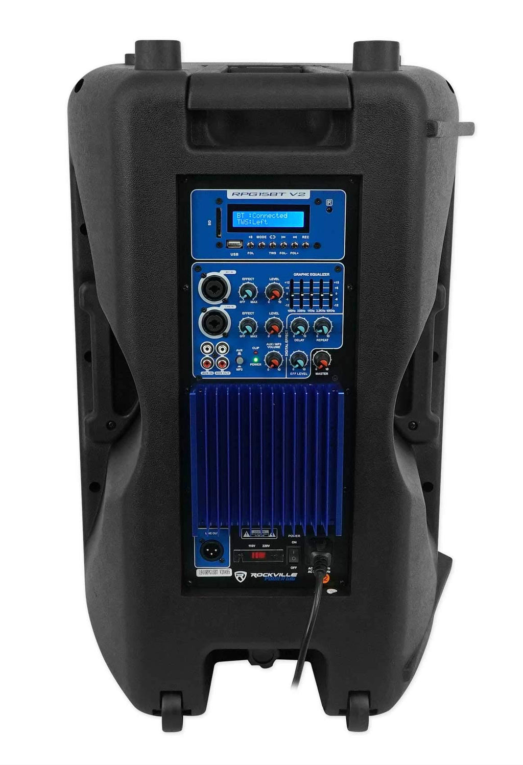 12-Inch Powered PA Speakers 2-Pack with LED Stands Y1105