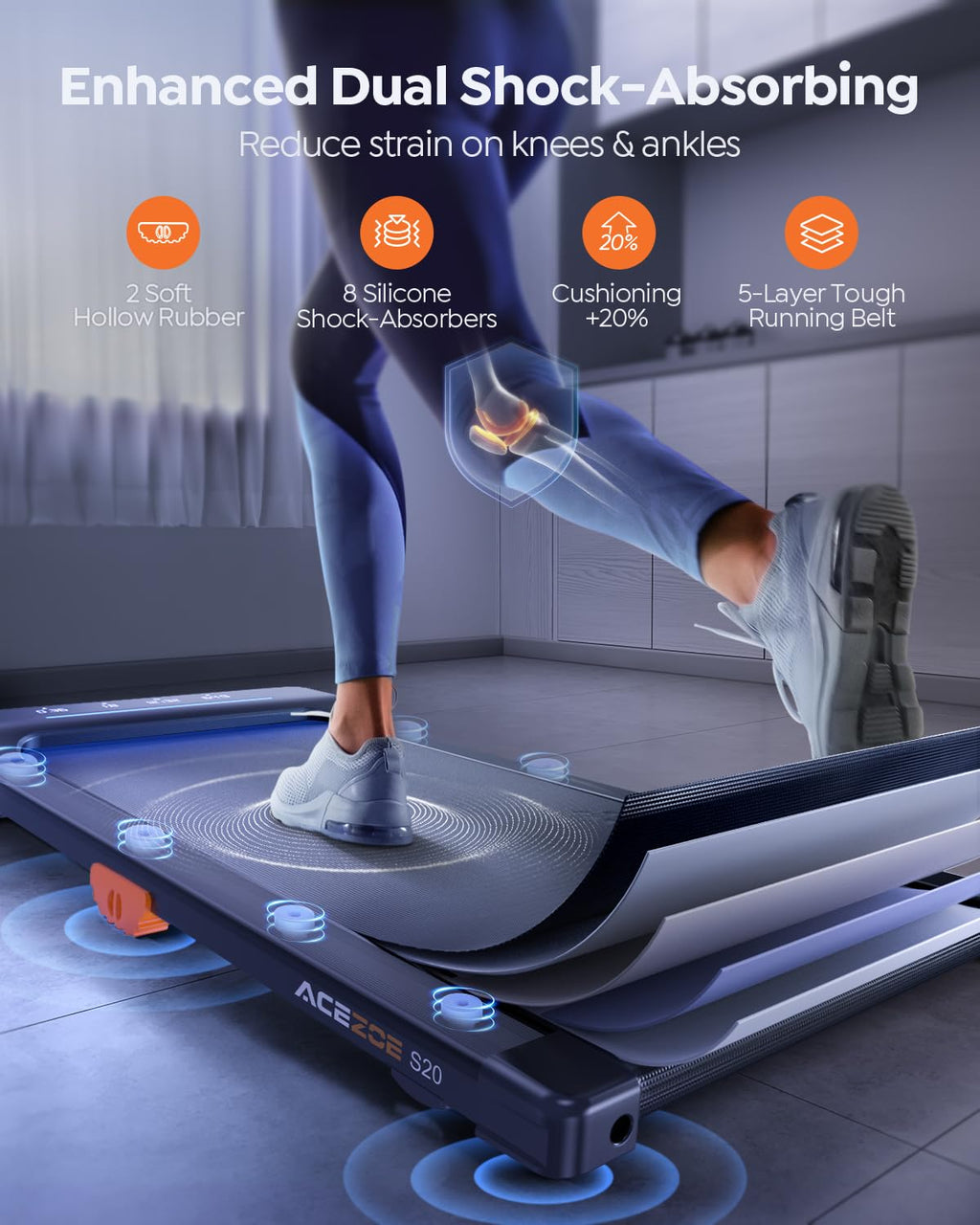 Walking Pad Treadmill with 10% Incline E72408